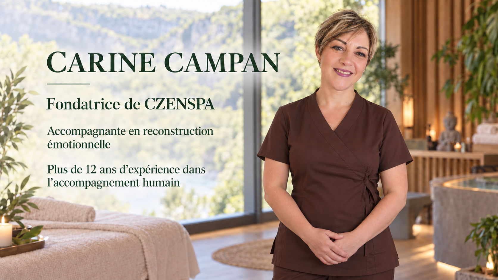 Carine Campan spécialiste de l'accompagnement humain émotionnel fondatrice de CZENSPA à Saint-Antonin-Noble-Val