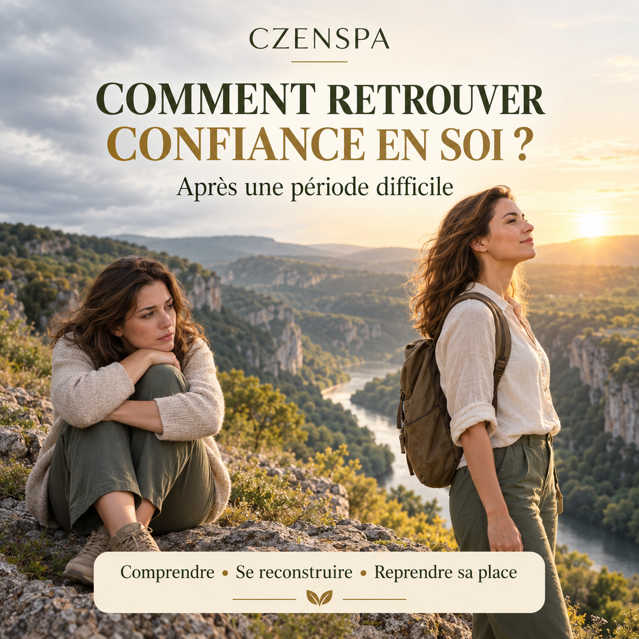 Femme retrouvant confiance en elle après une période difficile avec CZENSPA
