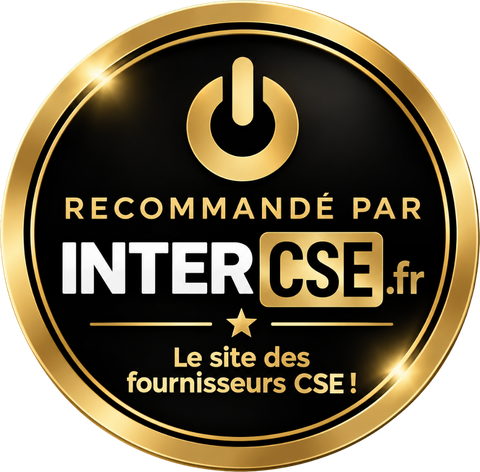 Badge « Recommandé par InterCSE.fr — le site des fournisseurs CSE »